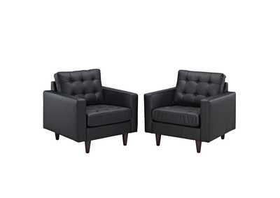 Image for Black Empress Arm Chair Leather [Set of 2]