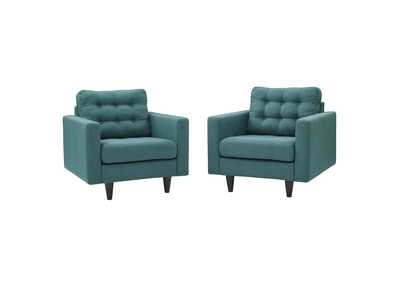 Image for Teal Empress Arm Chair Upholstered Fabric [Set of 2]