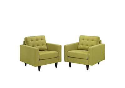 Image for Wheatgrass Empress Arm Chair Upholstered Fabric [Set of 2]