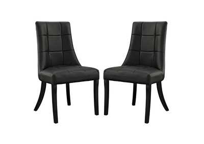 Black Noblesse Dining Chair Vinyl [Set of 2]