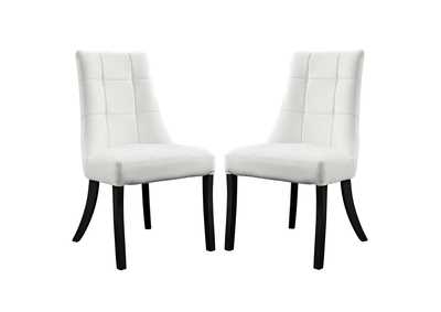 White Noblesse Dining Chair Vinyl [Set of 2]