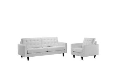 Image for White Empress Sofa and Armchair [Set of 2]