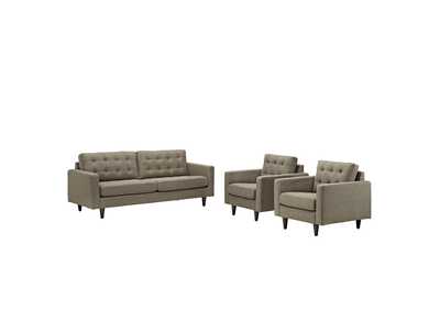 Image for Oatmeal Empress Sofa and Armchairs [Set of 3]