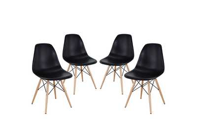 Black Pyramid Dining Side Chairs [Set of 4]