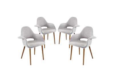 Light Gray Aegis Arm Dining Chair [Set of 4]