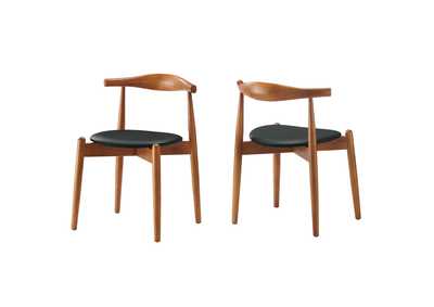 Image for Dark Walnut Black Stalwart Dining Side Chairs [Set of 2]