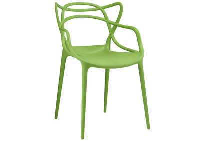 Green Entangled Arm Dining Chair