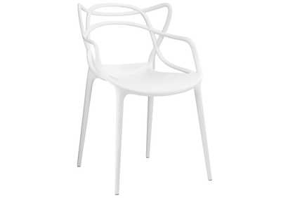 White Entangled Arm Dining Chair