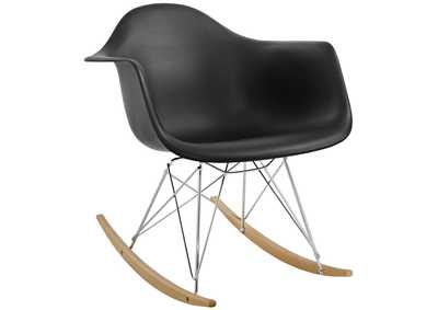 Black Rocker Plastic Lounge Chair