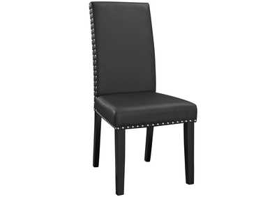 Black Parcel Dining Faux Leather Side Chair