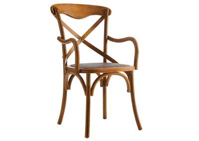 Walnut Gear Arm Dining Chair