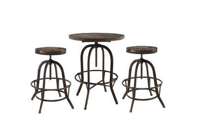 Brown Gather 3 Piece Dining Set