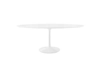 White Lippa 78" Oval Wood Top Dining Table