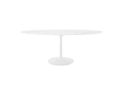 Image for White Lippa 78" Oval Artificial Marble Dining Table