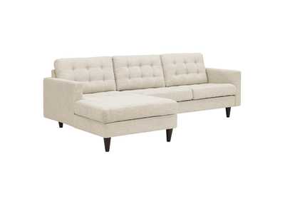 Image for Beige Empress Left-Facing Upholstered Fabric Sectional Sofa