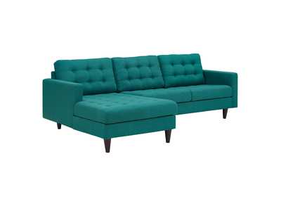 Image for Teal Empress Left-Facing Upholstered Fabric Sectional Sofa