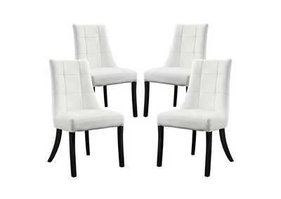 White Noblesse Dining Chair Vinyl [Set of 4]