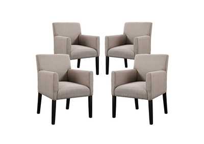 Image for Beige Chloe Arm Chair [Set of 4]