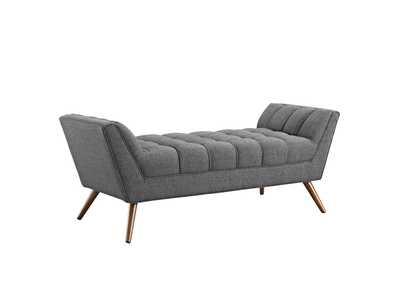 Gray Response Medium Upholstered Fabric Bench
