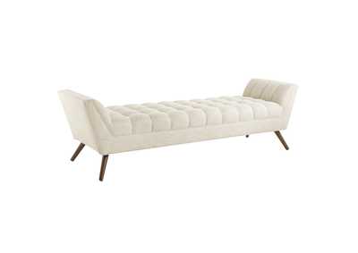 Image for Beige Response Upholstered Fabric Bench