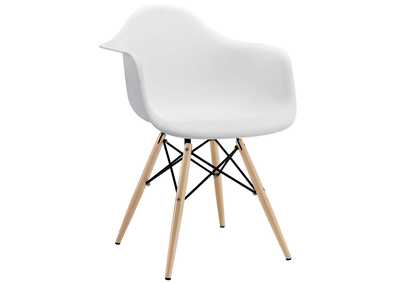 Pyramid White Arm Dining Chair