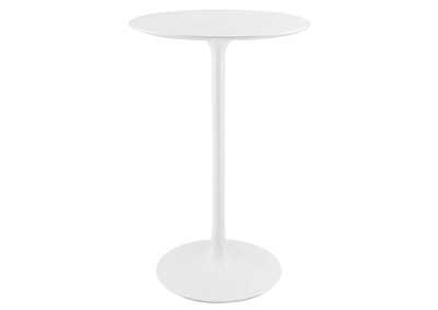 White Lippa 28" Round Wood Bar Table