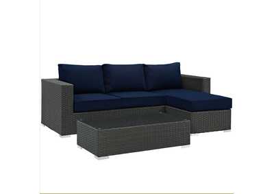 Image for Canvas Navy Sojourn 3 Piece Outdoor Patio Sunbrella