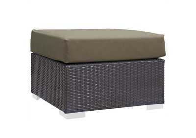 Image for Espresso Mocha Convene Outdoor Patio Fabric Square Ottoman