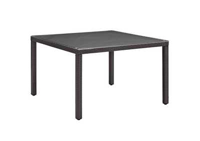 Image for Espresso Convene 47" Square Outdoor Patio Glass Top Dining Table