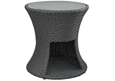 Chocolate Sojourn Round Outdoor Patio Side Table