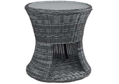 Gray Summon Round Outdoor Patio Side Table