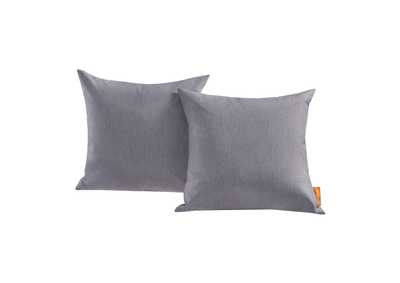 Gray Convene Two Piece Outdoor Patio Pillow Set