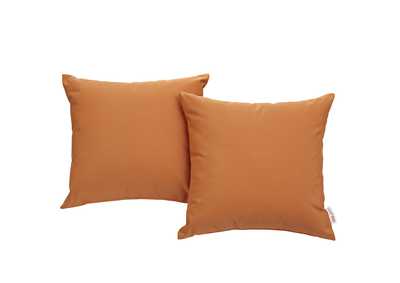 Orange Convene Two Piece Outdoor Patio Pillow Set