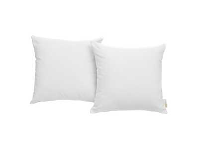 White Convene Two Piece Outdoor Patio Pillow Set