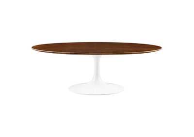 Image for Walnut Lippa 48" Oval-Shaped Walnut Coffee Table