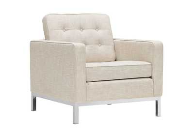 Image for Beige Loft Upholstered Fabric Arm Chair