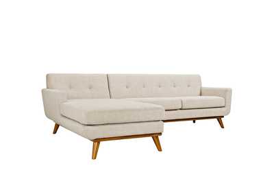 Image for Beige Engage Left-Facing Upholstered Fabric Sectional Sofa