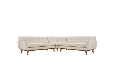 Image for Beige Engage L-Shaped Upholstered Fabric Sectional Sofa