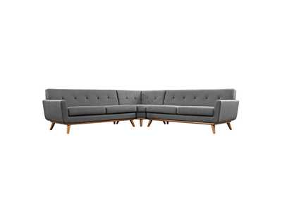 Image for Gray Engage L-Shaped Upholstered Fabric Sectional Sofa