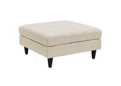 Image for Beige Empress Upholstered Fabric Large Ottoman