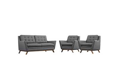 Image for Gray Beguile 3 Piece Upholstered Fabric Living Room Set