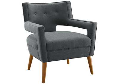 Image for Gray Sheer Upholstered Fabric Arm Chair