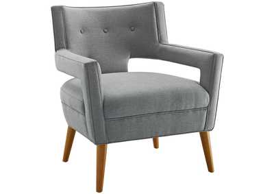 Image for Light Gray Sheer Upholstered Fabric Arm Chair