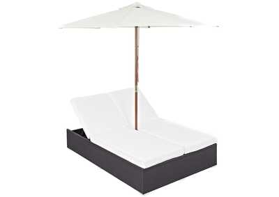 Image for Espresso White Convene Double Outdoor Patio Chaise