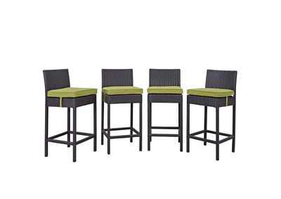 Espresso Peridot Convene 4 Piece Outdoor Patio Pub Set