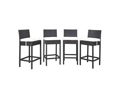 Espresso White Convene 4 Piece Outdoor Patio Pub Set