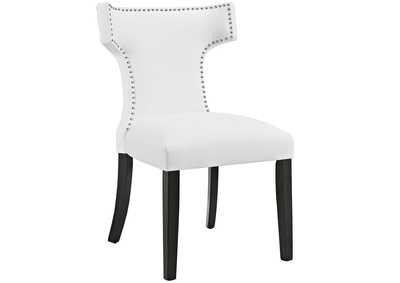 White Curve Vinyl Dining Chair