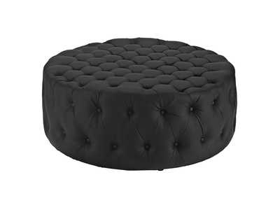 Image for Black Amour Upholstered Vinyl Ottoman