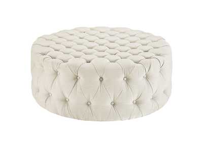 Image for Beige Amour Upholstered Fabric Ottoman