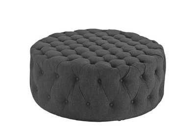 Image for Gray Amour Upholstered Fabric Ottoman